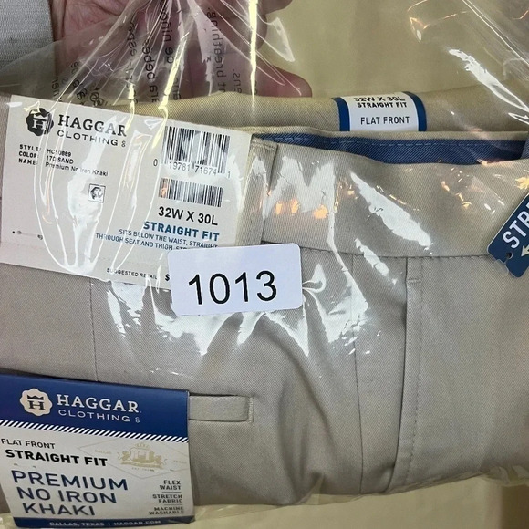 Men’s Haggar premium no iron khakis in Tan 32x30 cotton / polyester flat front - Picture 12 of 12